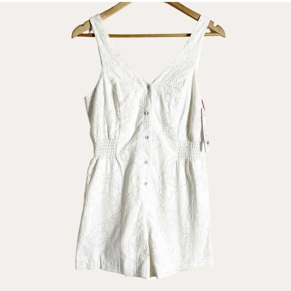 Parker Lorna Romper with elasticc waist and tie back. New with tags.